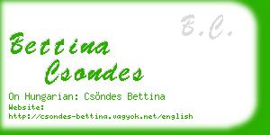 bettina csondes business card